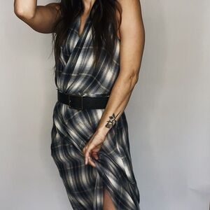 Vince Blue and White Wrap Dress